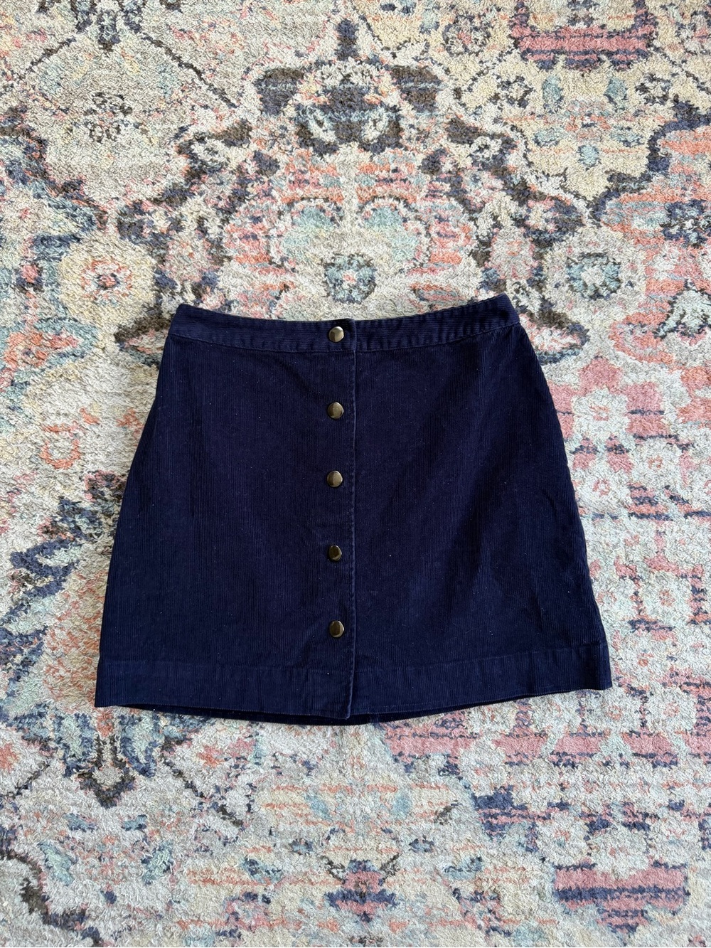 Blue Corduroy Skirt